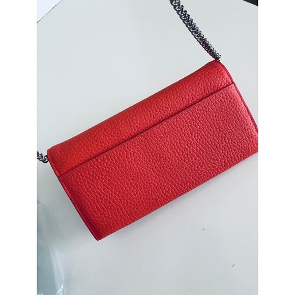 Allsaints Pebbled Leather Captain Chain Wallet Crossbody Pink Removable Strap - Picture 6 of 12